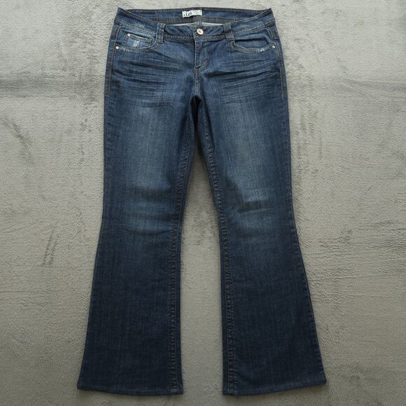 L.e.i. Jeans Junior's Size 13L Blue Mid-Rise Ashley Trouble Flare 31.5" Inseam - Picture 12 of 16